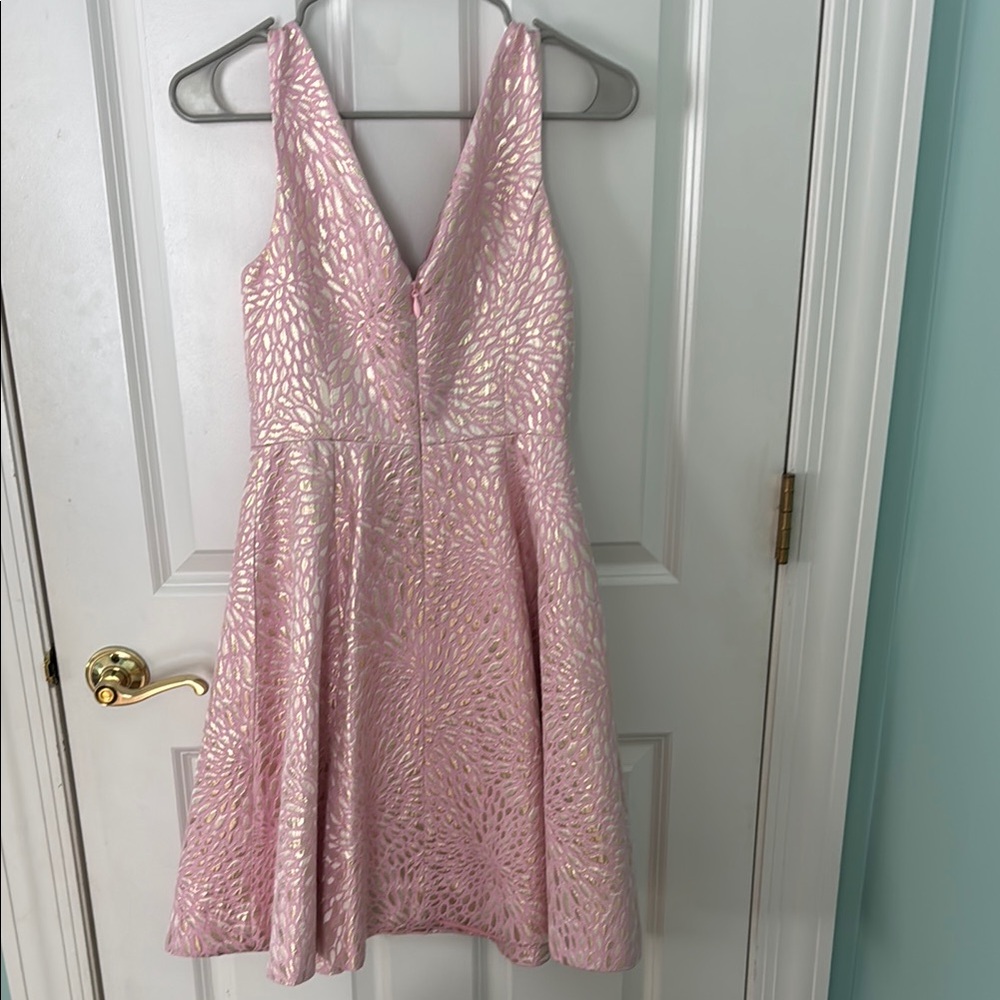 Lilly Pulitzer Pink and Gold Embroidered Dress - Picture 4 of 5